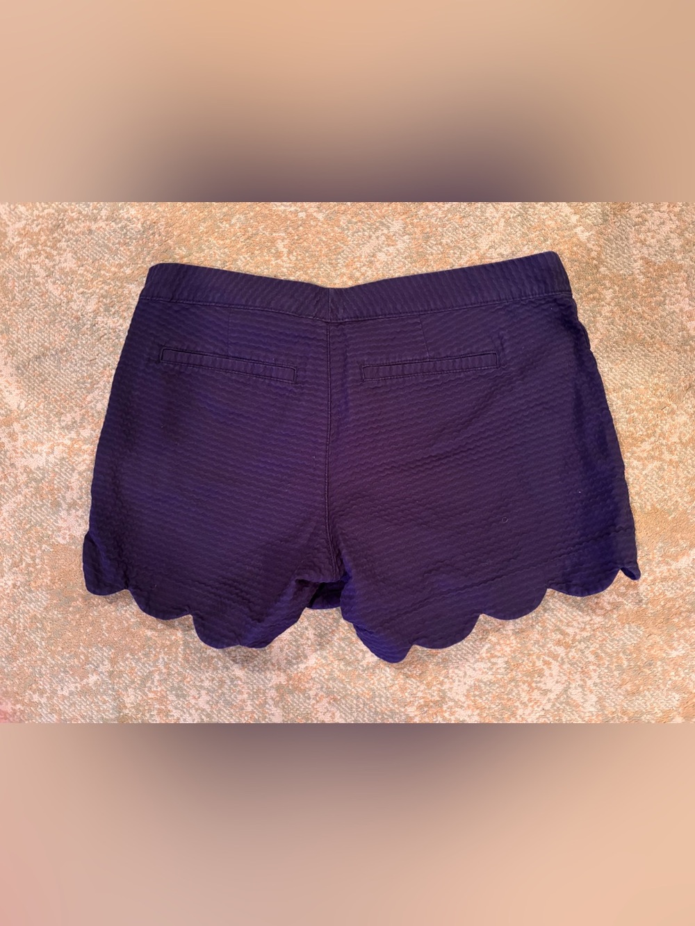 Lilly Pulitzer Buttercup Shorts Scalloped Hem Navy Size 4 - Picture 2 of 9